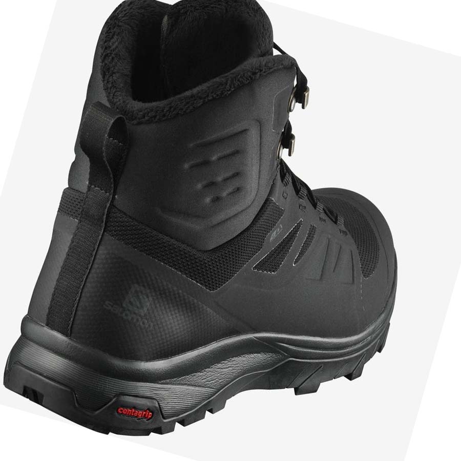 Salomon OUTBLAST THINSULATE™ CLIMASALOMON™ WATERPROOF Téli Csizma Férfi Fekete | HU 2241HAP